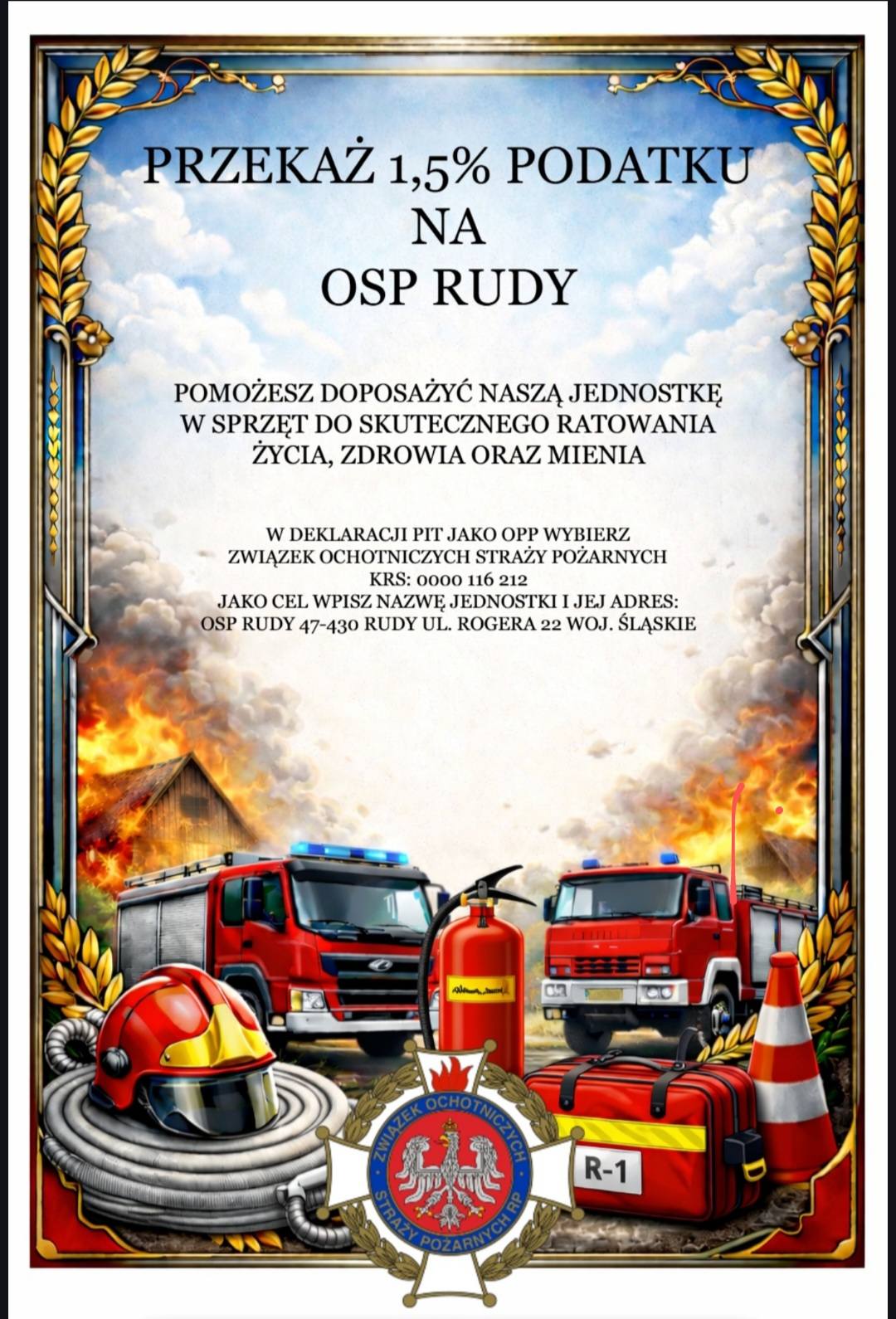 PRZEKAŻ 1,5% PODATKU NA OSP RUDY 